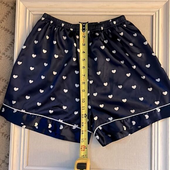 Swomog navy satin pajama set w white stars. M NWOT - Picture 7 of 8